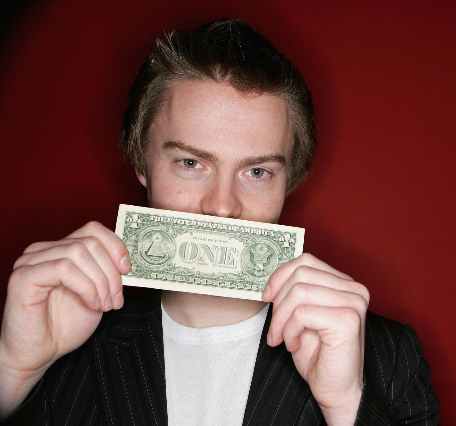 Alex Tew with media crew